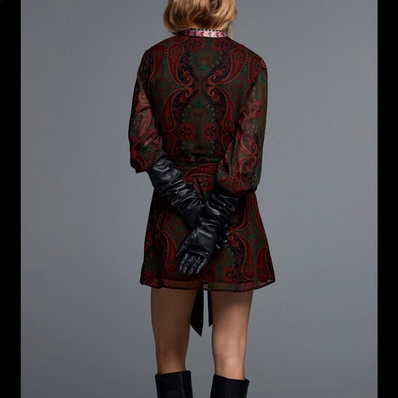 ZARA JACQUARD RIBBON DRESS - Picture 5 of 11